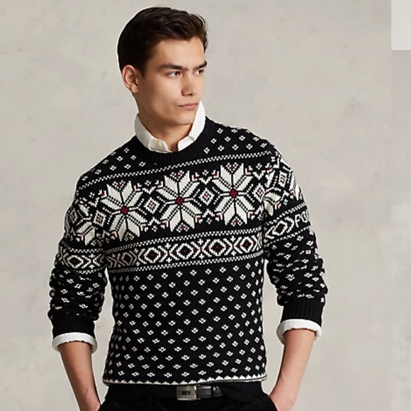 Polo Ralph Lauren Snowflake Cotton Cashmere Blend Sweater Pullover - Picture 2 of 9